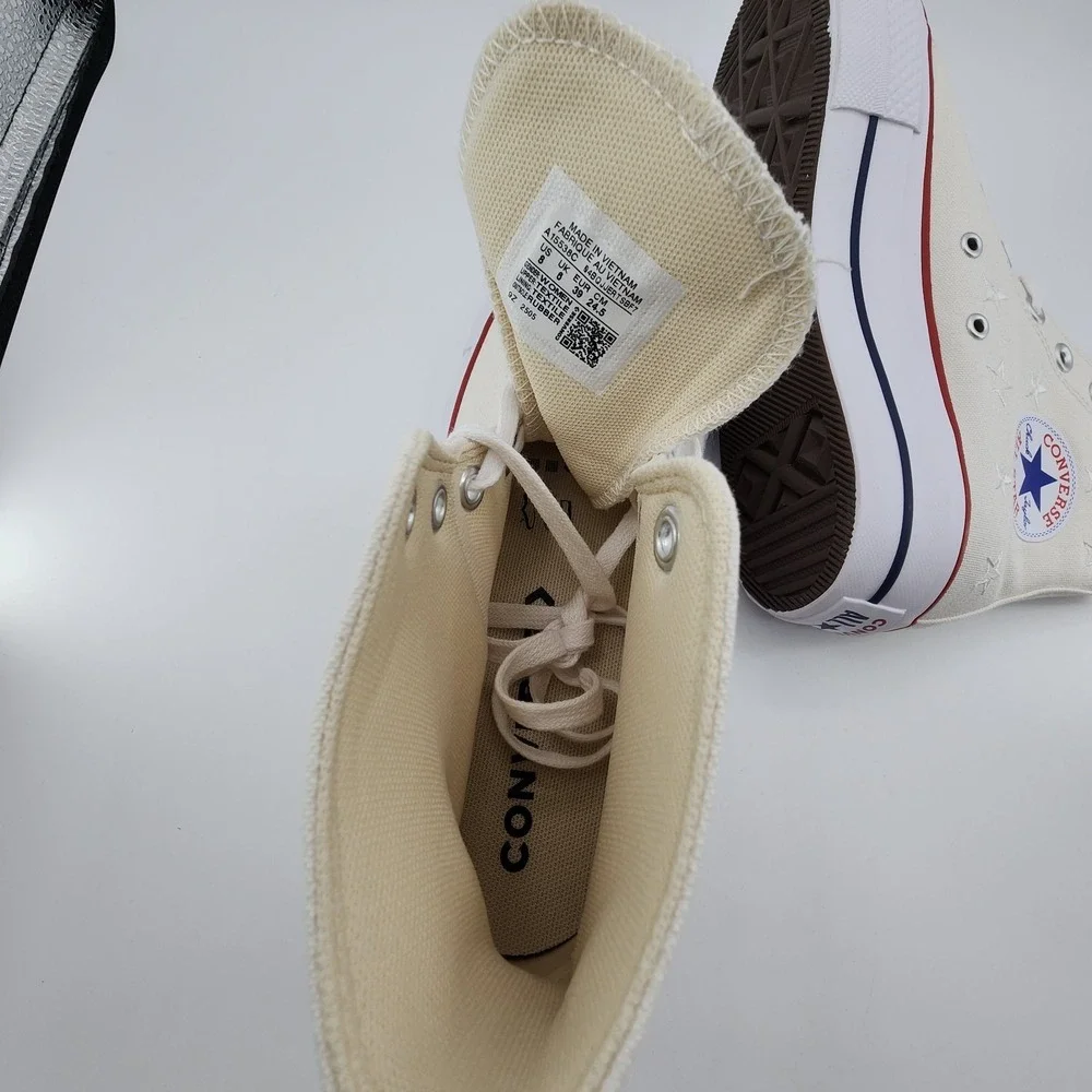 Converse Chuck Taylor All Star Lift Platform Womens 8‎ Vintage White Stars NEW